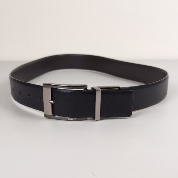 Calvin Klein Faux Leather Belt 3" Wide Mens Size 34 Black - Picture 8 of 8
